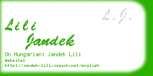 lili jandek business card